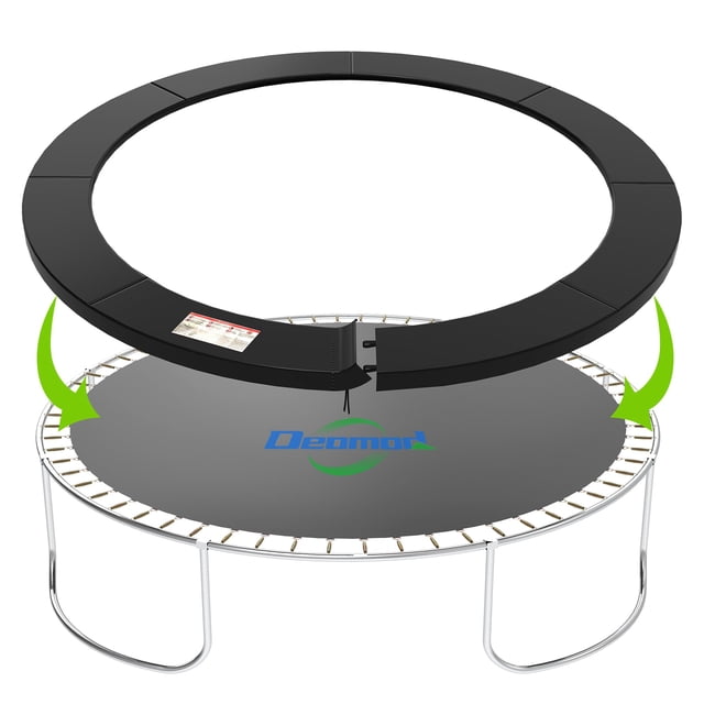 Deomod Coussin de Trampoline, Coussin de Sécurité de Remplacement pour Trampoline 10 Pieds 12 Pieds 14 Pieds, Coussins Universels pour Trampoline, Housse à Ressorts, Imperméable, Résistant aux Déchirures, Pièces de Trampoline à Arche Ronde pour K