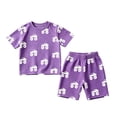 thumbnail image 4 of Vêtements Garçon T-Shirt à Manches Courtes Imprimé Tee Hauts Shorts Décontractés Col Rond Vêtements de Printemps pour Garçons Vêtements pour Garçon 11-12 Ans, 4 of 4