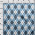 thumbnail image 3 of oneOone Rayon Teal Blue Fabric Check Craft Projects Decor Fabric Printed By The Yard 56 Inch Wide, 3 of 4