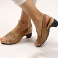thumbnail image 1 of LSLJS Sandales Compensées pour Femmes à Bride à la Cheville Sandales à Talons Bas Sandales à Bout Ouvert Style Bouche de Poisson, 1 of 4
