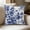 Blue #4, variant on Decorative Pillow Cover for Couch | Sofa Cushion Case with Printed Pattern | Linen Texture Throw Pillowcase for Living Room Bedroom | Backrest Waist Support Cushion Cover | 18x18 Inch Single Pack