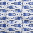 thumbnail image 1 of oneOone Cotton Poplin Blue Fabric Asian Block Fish Craft Projects Decor Fabric Printed By The Yard 56 Inch Wide, 1 of 4