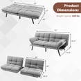 thumbnail image 4 of Costway Convertible Futon Sofa Bed Memory Foam Couch Sleeper with Adjustable Armrest Grey, 4 of 10