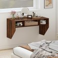 thumbnail image 4 of Costway Wall-Mounted Computer Desk Home Office Floating Study Table with Spacious Tabletop Rustic Brown, 4 of 10