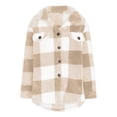 thumbnail image 4 of Timegard Womens Jacket Plus Size Plaid Stand Collar Button down Fleece Hooded Jacket Winter Fuzzy Warm Coat, 4 of 4