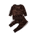 thumbnail image 4 of Autumn Toddler Kids Baby Girl Velvet Top Sweatshirt Pants Outfits Clothes Set, 4 of 5