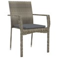 thumbnail image 3 of vidaXL 3 Piece Garden Dining Set with Cushions Black and Grey Poly Rattan, 3 of 5