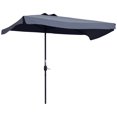 thumbnail image 1 of Outsunny 7.5ft Half Umbrella Patio Parasol Sun Shade, Crank Handle, Grey, 1 of 10