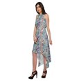 thumbnail image 4 of Moomaya Printed High-Low Style Sleeveless Dress For Women With Halter Neck, 4 of 5