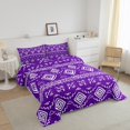 thumbnail image 3 of Erosebridal Ensembles de Literie Boho Aztèque Simple avec Couette, Insert de Couette Tribale Western American, Violet, Réversible 2 Pcs, 3 of 8