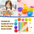 thumbnail image 1 of Wooden Go Games Set Dots Beads Board Games Toy Rainbow Clip Beads Puzzle, 1 of 8
