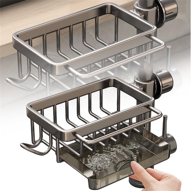 TopLLC Kitchen Accessories, Kitchen Essentials, Kitchen Tools Faucet Storage Rack Cloth Storage No Punching Can Hollowed Out Sink Storage Rack Storage rack