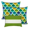 thumbnail image 1 of Joita Coussin Intérieur/extérieur Honolulu Waters - Tissu Polyester Vert (Ensemble de 3), 1 of 5