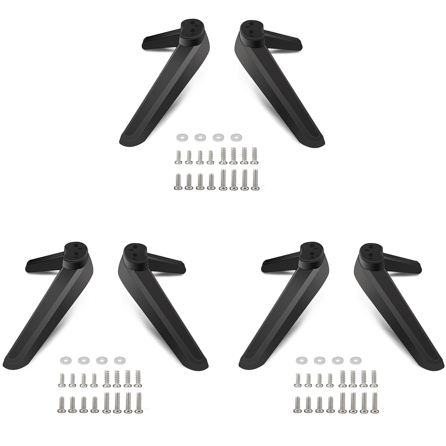 6X Universal TV Stand, Table Top TV Stand Base Replacement, TV Base Pedestal Feet TV Stand Mount Legs 17mm-20mm,3 pair TV Stand 3 set Installation screw accessories,Black