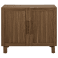 thumbnail image 4 of Bouclair Walnut Wood Veneer Fluted Two Door Sideboard Cabinet with 2 Interior Shelves, 4 of 6