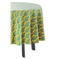 thumbnail image 3 of Vargottam Indoor/OutdoorRoundTablecloth 58 poucesTableau imperméableTablettes, Printemps/ÉtéTableaux pour arrière-cour CircularTable/Bbqs/Picnic -Jaune & Teal Green, 3 of 8