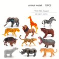 thumbnail image 1 of LNGOOR 12-Piece Educational Wildlife Animal Figures Set - Assorted PVC Plastic Toy Collection for Kids 3+ - Includes Elephant  Lion  Giraffe  Zebra  Hippo  Tiger  Bear & More - Ideal for, 1 of 5