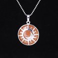 thumbnail image 1 of Pendentif Plat Perle Pierre Naturelle Quartz Argent Couleur Collier Femmes Hommes, 1 of 6