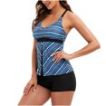 thumbnail image 5 of Maillots de Bain pour Femmes Grande Taille, Tankinis Deux Pièces pour Femmes Vintage à Imprimé Floral, Robe de Bain Fendue avec Jupe Froncée, Maillots de Bain Modestes avec Short Garçon P-5TG, Maillots de Bain Femme en Liquidation, 5 of 5