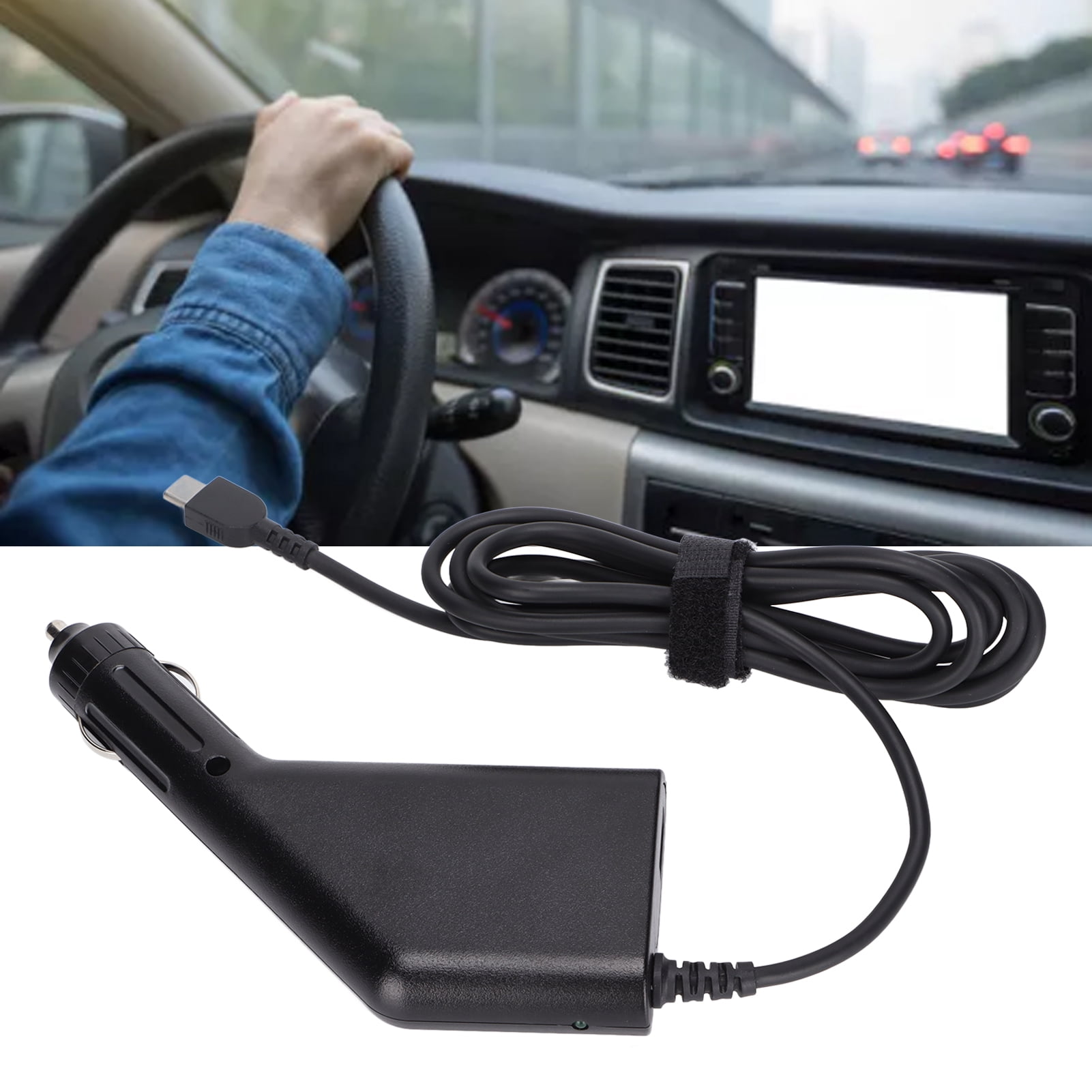 Loewten Car Adapter,Car Adapter Multiple Protection Functions Smart Chip PD65W QC18W Fast Charging Laptop DC Car Charger For SUVs ATVs RVs,65W Laptop Car Charger