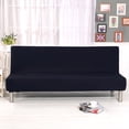 thumbnail image 3 of 2024 Folding Sofa Bed Cover Solid Color Futon Armless Slipcover Polyester Elastic Fabric All-Inclusive Cover, 3 of 7