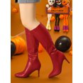 thumbnail image 2 of Unique Bargains Women's Pointed Toe Side Zip Stiletto Heel Knee High Boots, 2 of 7