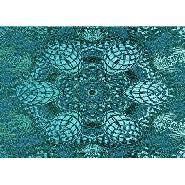 Ahgly Tapis Rectangulaire Lavable en Machine Intérieur Transitionnel Turquoise Foncé Vert, 7 Pieds x 9 Pieds