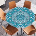 thumbnail image 1 of DOLITY Elastic Fitted Table Cover - Large Round, Blue Kaleidoscope Pattern - Fits H 1.5m, 1 of 6