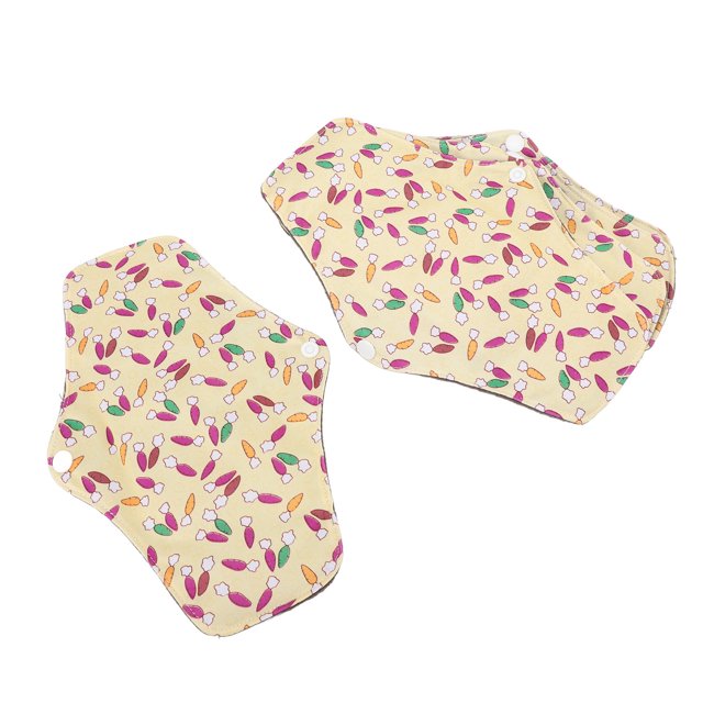 Serviettes de Période Réutilisables, Boutons-Pression Respirants en Tissu au Charbon de Bambou Lavables, Serviettes de Période Taille M à Imprimé Floral pour Femmes T18