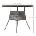thumbnail image 3 of Outsunny 35.4" Outdoor Wicker Dining Table, PE Rattan Patio Furniture Grey, 3 of 10