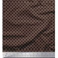 thumbnail image 1 of Soimoi Brown Velvet Fabric Square Geometric Print Fabric by Yard 58 Inch Wide, 1 of 3