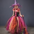 thumbnail image 2 of HNMKIU Robe Tutu d'Halloween Sans Manches pour Filles, Tenue de Fête Performance avec Chapeau Assorti, Rose Vif, 6-7 Ans, 2 of 4