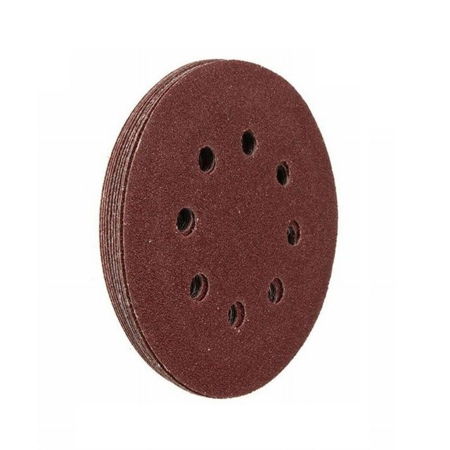 10pcs 125mm 5" Hook Loop Sanding Discs 8 Hole Sandpaper Pads Set Grit 40-2000#