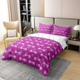 thumbnail image 3 of Erosebridal Housse de Couette en Coton 100 % avec Nœud Papillon Violet Format Simple, Ensembles de Literie Princesse de Rêve Format Simple, Déco Dessin Animé, Réversible 2 Pcs (Sans Couette), 3 of 8