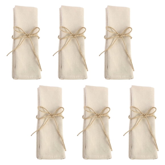 Bamboohart Set of 6 Cotton Napkins Cloth Dinner Napkins Rustic Thick Table Napkins for Family Events Parties Wedding Decoration 41x41cm - Linen
