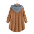 thumbnail image 3 of LOVZFMLL Jackets for Women Plus Size Button Tops Hooded Loose Cardigan Wool Coat Winter Jacket, 3 of 3