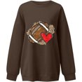 thumbnail image 3 of EQWLJWE Chandails Surdimensionnés pour Femmes Imprimé Léopard Football en Molleton Col Rond Chandail Décontracté Confortable Tenues de Mode Automne Vêtements 2023, 3 of 4