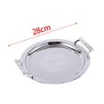 thumbnail image 1 of tredstone Round Serving Tray with Handles for Bathroom Restaurant Living Room Argent S, 1 of 9