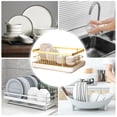 thumbnail image 1 of Metal Dish Drying Rack with Integrated Cutlery Holder and Efficient Tray for Organized Kitchen Countertop, 1 of 4