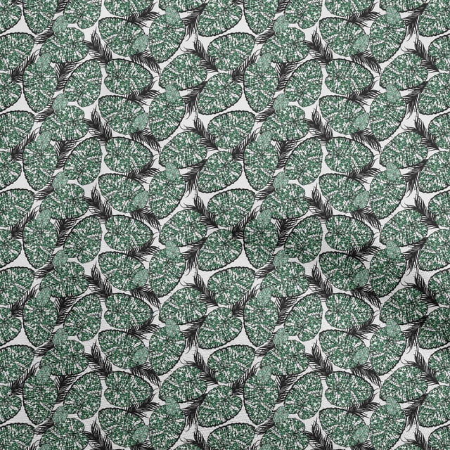 oneOone Viscose Chiffon Green Fabric Tropical Texuredd Leaf Sewing Material Print Fabric by The Yard 42 Inch Wide