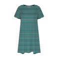 thumbnail image 4 of FcBaudy Robe à Manches Courtes à Col Rond Longueur Genou, Robes d'Été pour Femmes Robe T-Shirt d'Été Décontractée pour Femmes Tunique Ample à Manches Courtes avec Poches pour Femme Jupe Imitation Coton, 4 of 5