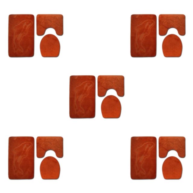 Decodeary 3pcs/set Absorbent Bath Rug Set Bathroom Dry And Fresh Easy To Install Anti-slip Polyester Non-Slip Chenille Bath Rug PJ210611-B005 5Set