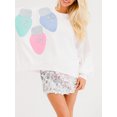 thumbnail image 4 of FOCUSNORM Women's Christmas Loose Pullover Sparkly Rhinestone Letter Print Long Sleeve Crew Neck Sweatshirt, 4 of 9