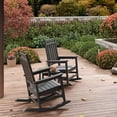 thumbnail image 4 of HDPE Outdoor Rocking Chair for Adults - All-Weather Resistant High Back Porch Rocker for Patio & Front Porch - Black, 4 of 8