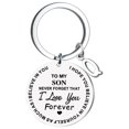 thumbnail image 1 of EGNMCR Keychains DIY To My SON Stainless Steel Last Name 26 Letter Keychain 2.5cm Fashion Decorations, 1 of 6