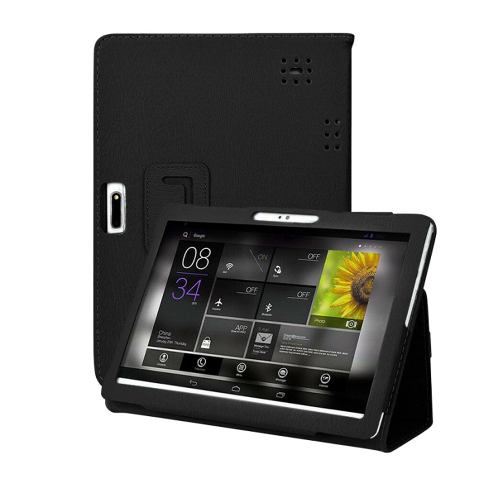 ZZkhGO Leather Tablet Case for 10.1 Inch Android PC, Flexible Frame Stand Cover for 10 Inch Tablet, Fashion Protective Case with Flip Stand Function for Viewing and Carrying