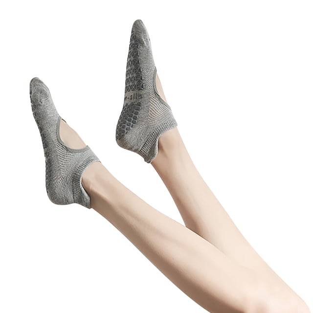Ladies' Solid Color Backless Grip Socks Yoga Ankle Sports Socks Ladies' Anti Slip Slippers Socks