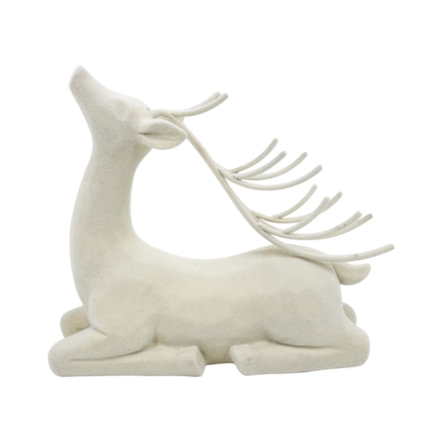 Holiday Time Wow Flocked Sitting Reindeer