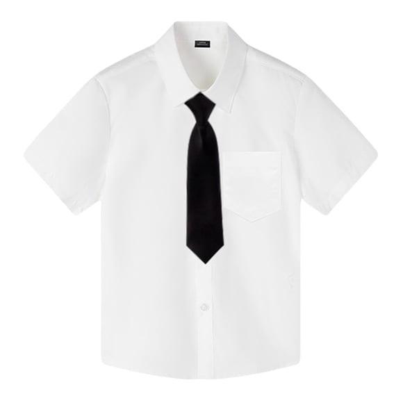 GDREDA Boys Clothes Boys Tshirts Children's Short Sleeved Boys Summer Short Sleeved White Shirt Watch Performance Clothes Pure White Shirt Cute Tops for Boy A,150