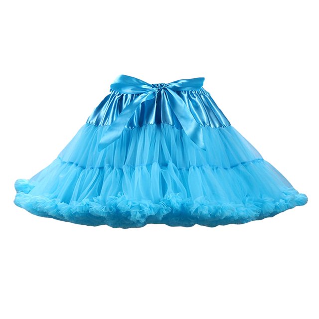 MesaSe Womens Multi-Layered Solid Pleated Tulle Tutu Puffy Party Club Cosplay Mini Skirt